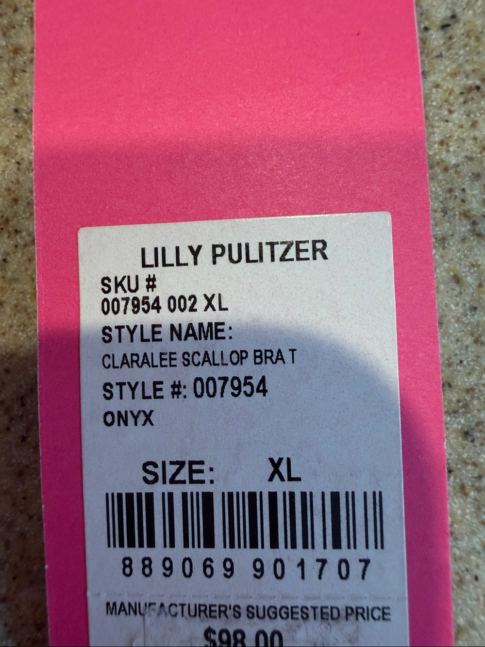 Lilly Pulitzer Claralee Scallop Bra T in Onyx size Women’s XL - Picture 7 of 7